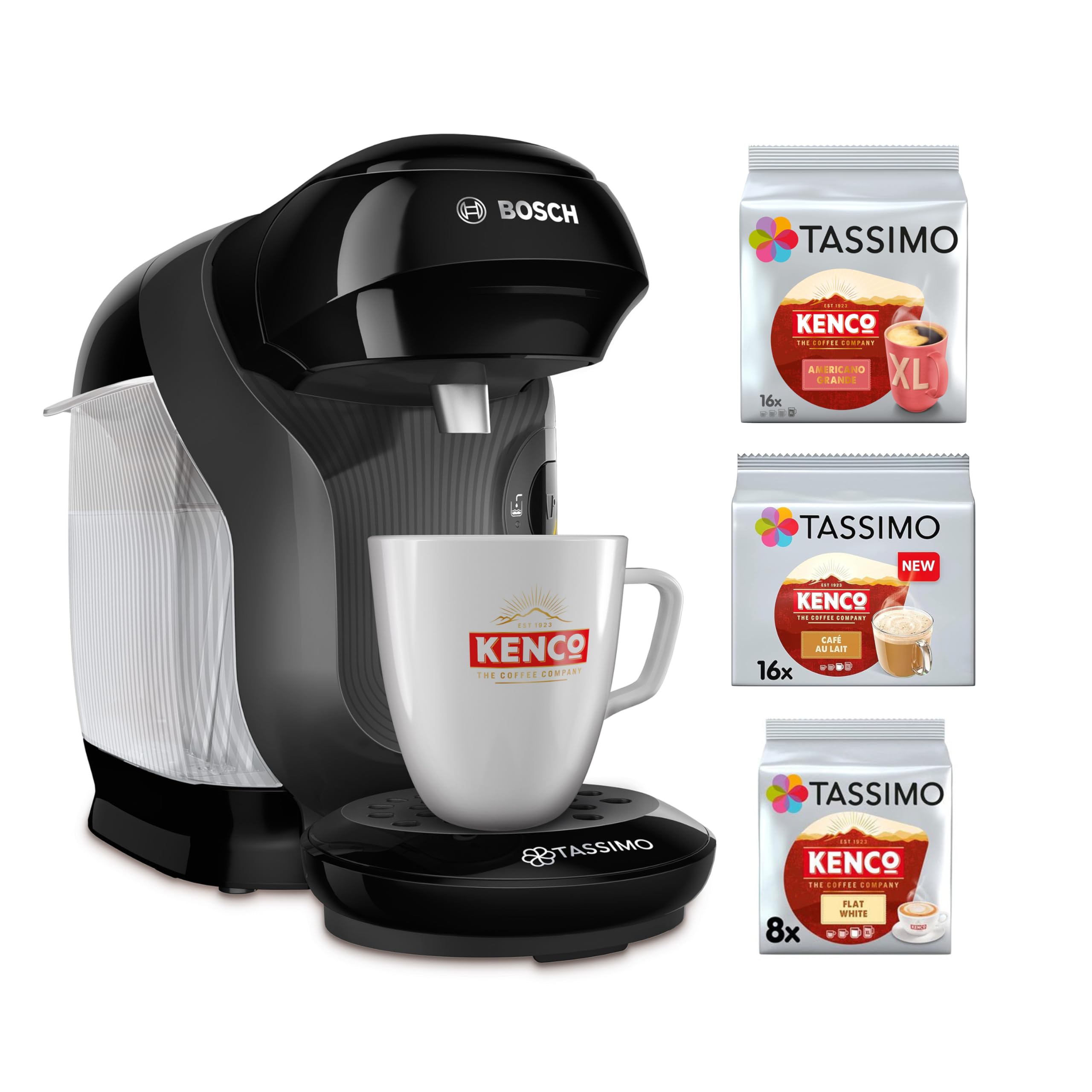 Tassimo by Bosch Style Friendly Pod Coffee Machine, TAS112EGBC, Black
