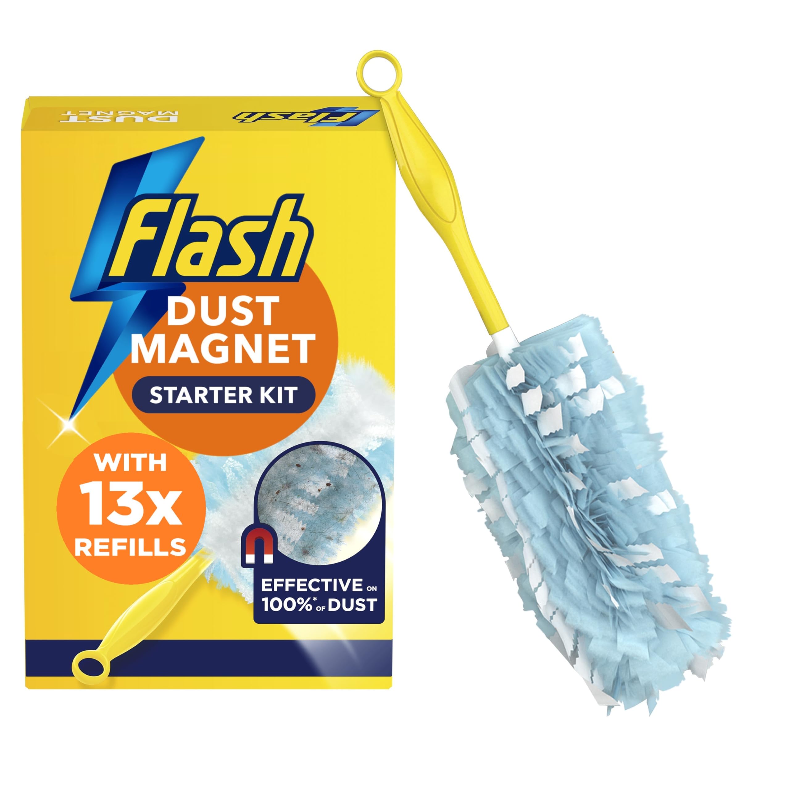 Flash Dust Magnet Duster Starter Kit (1 Handle + 13 Refills)